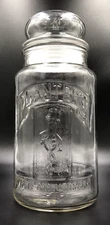 Vtg PLANTERS 75th Anniversary MR. PEANUT Raised Relief Glass Jar w/ Lid 1981