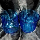 Vintage 70/80's Anchor Hocking Glasses~Colonial Tulip~Lasar Blue~8 Oz~Lo Ball — photo 3