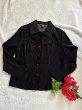 Rag Blazer Jacket Sz S Black Womens Polyester Lining Buttons Gamuza