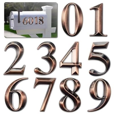 4 Inch Black Mailbox Numbers Sticker (0-9, 5 Sets) Claasic Waterproof Self Adhesive Vinyl Numbers For Mailbox, Signs, Window, Door, Cars, Trucks, Home, Business, Address Number