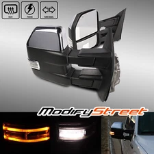 FOR 03-07 F250/F350/F450/F550 POWER/HEATED/LED SIGNAL BLACK/CHROME TOW MIRRORS