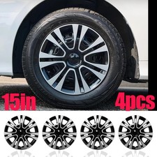 4x PREMIUM DESIGN Radkappen Radzierblenden 15 ZOLL Silber Schwarz