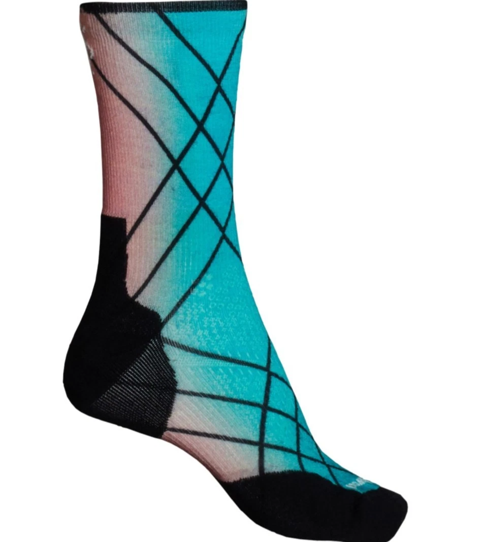 SmartWool Women's PhD Run Lightweight Print Merino Wool Crew Socks Large