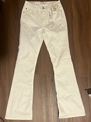 Curve Appeal Women s White Denim Flared Jeans Button Solid Regular 2/26 NWT
