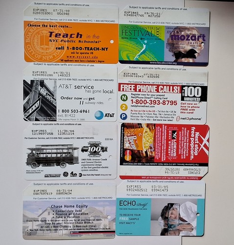 Mta Metro cards Lot Of 8 Expired Cards