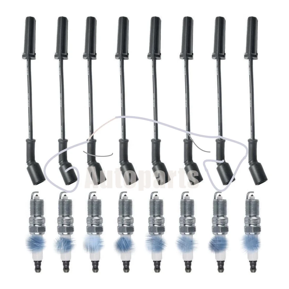 8mm Wireset + 8 Spark Plug 41-962 fits Chevy Silverado 1500 GMC Sierra V8 New - Imagem 4 de 4