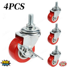 4PCS Heavy Duty Universal Swivel Caster Wheels 1"/1.25"/1.5"/2" Threaded Stem
