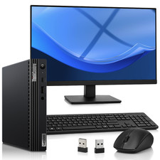 Lenovo M70q Mini PC i3-10th 16GB 512GB SSD New 24" LED Wireless-KB M Wi-Fi Win11