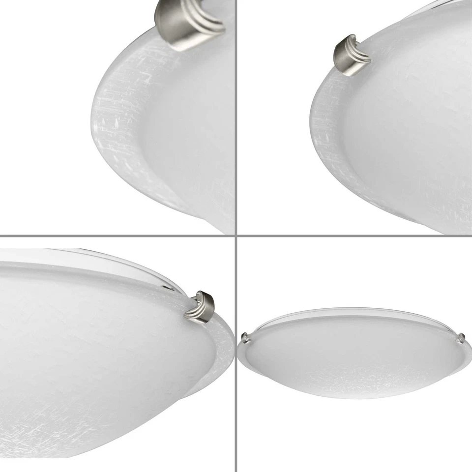 Progress Lighting P350178 Linen Dome 3 Light 16"W Flush Mount - Nickel - Image 3 of 3