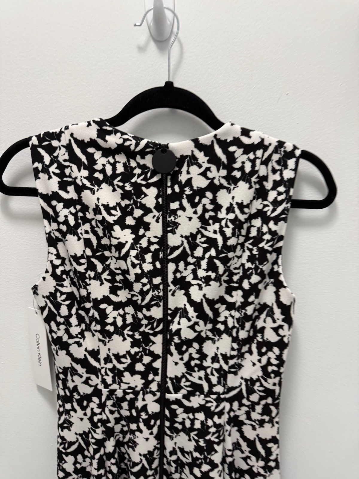 Calvin Klein Black & Cream Floral Sleeveless A-Line Knee Length Dress Size 4 NWT thumbnail 8