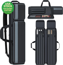 Pool Cue Case 4X5 Soft Padded Billiard Stick Bag with Multi-Pocket Black