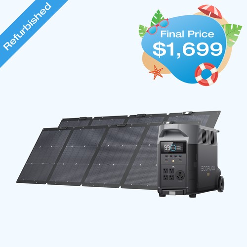 EcoFlow DELTA Pro 3600Wh Generator+2x220W Solar Panel Kit Certified Refurbished