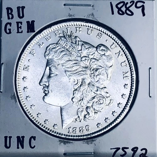 1889 BU GEM MORGAN SILVER DOLLAR UNC MS+++ U.S. MINT RARE COIN 7592