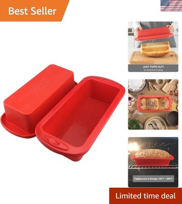 Set of 2 Silicone Bread Pans - Nonstick Baking Molds for Effortless Loaves