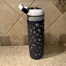 Contigo Glass 24oz AUTOSPOUT Ashland Reusable Water Bottle With Straw Blue