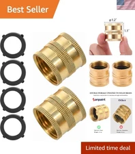 2 Pack 3/4" Dual Swivel Brass Garden Hose Connector - Leak-Proof Female Adapters