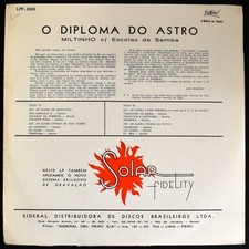 Miltinho - O Diploma Do Astro [LP] Rare Samba, Good Condition