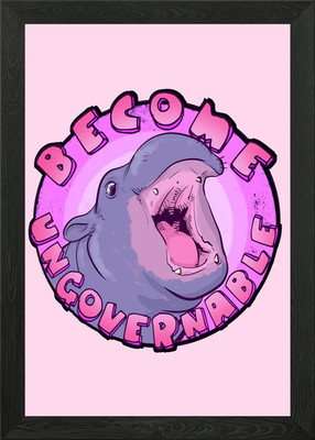 Become Unregable Moo Deng Gerahmtes Wandbild Poster Leinwanddruck Bild
