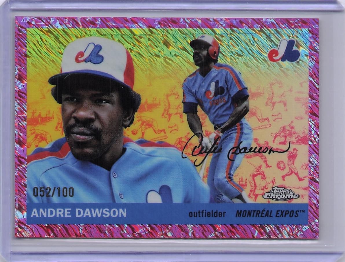 Andre Dawson 2025 Topps Chrome Platinum #425 Fuchsia Shimmer Refractor #/100