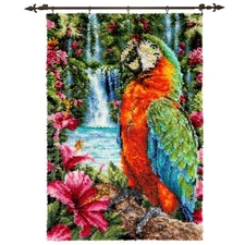 Herrschners® Tropical Macaw Kit & Hanger Latch Hook Kit