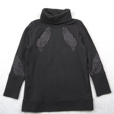 Lululemon Sweatshirt Women's 8 Embroidered To You Black Turtle Neck Sweater Gym