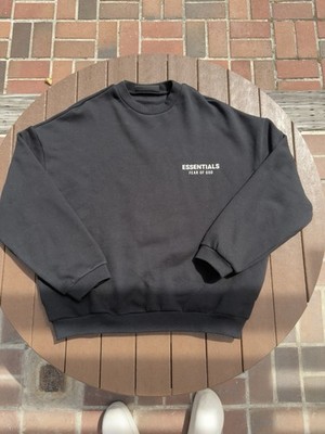 FW24 Essentials Fear Of God Black Crewneck Size S