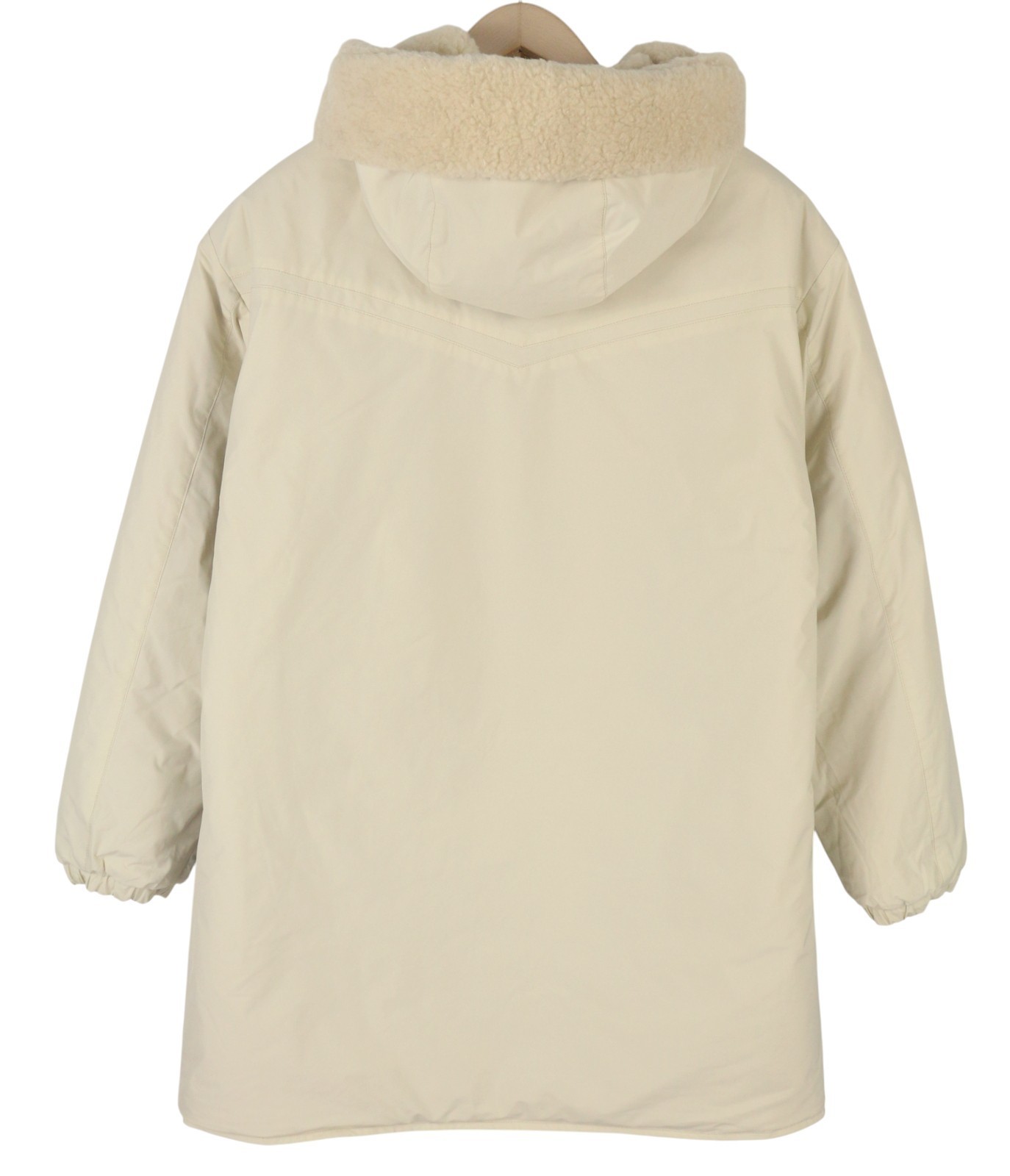 WOOLRICH Reversible Teddy Parka Women Jacket S Cream Wool Blend RRP899 * image 4