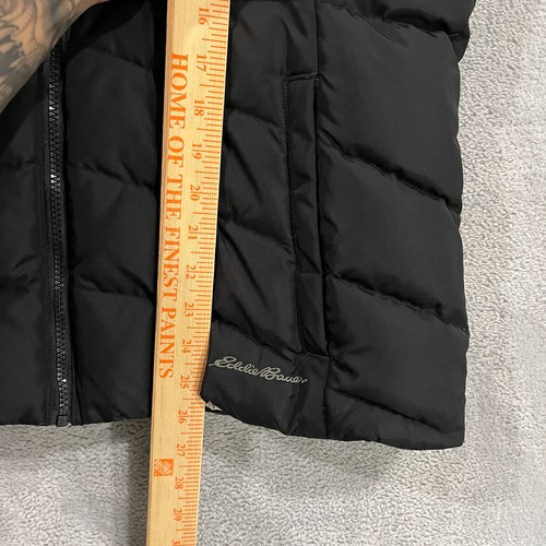 Eddie Bauer Vest Womens XL EB 650 Goose Down Puffer Sherpa Gorpcore Black Gray - Picture 10 of 12