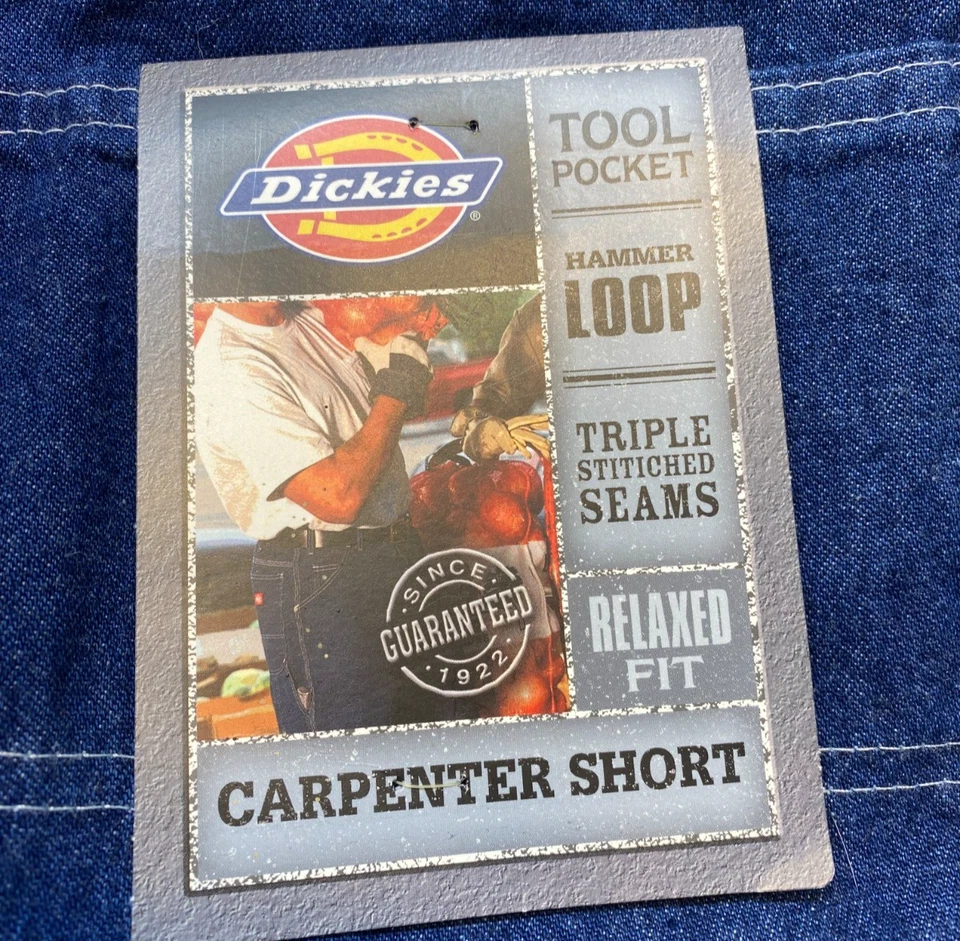 Dickies Men’s Relaxed Fit Carpenter Work Shorts Size 34 Black Denim Utility NWT - Image 4 of 4