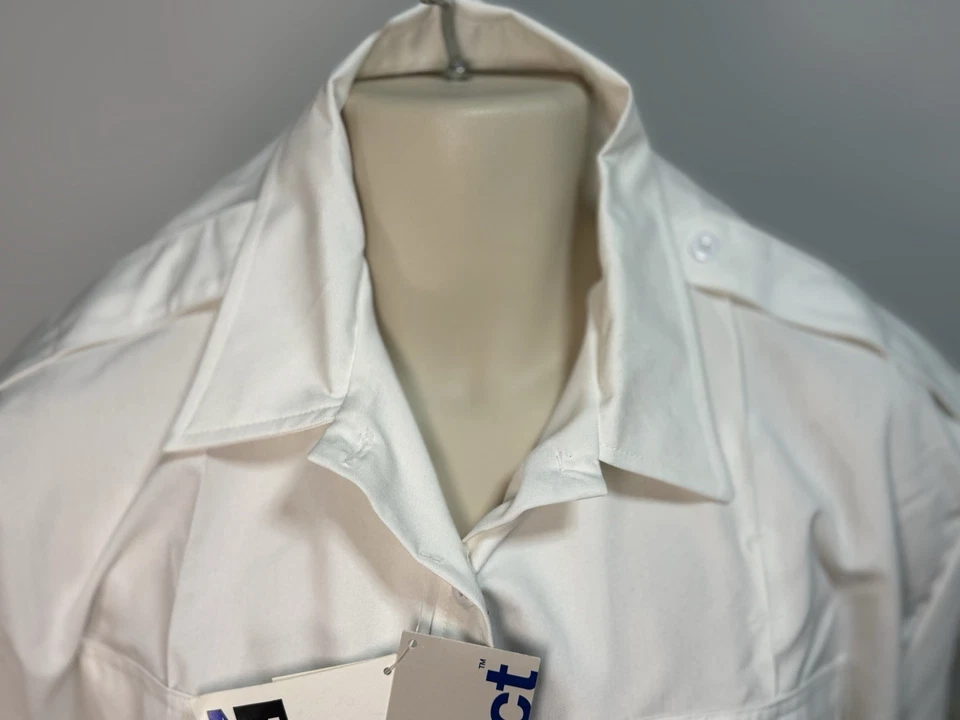 Camisa Azul Para Hombre XL Blanca Azul Marino Uniforme Táctico Policía Abotonada EMT 46/48 Foto 3 de 4