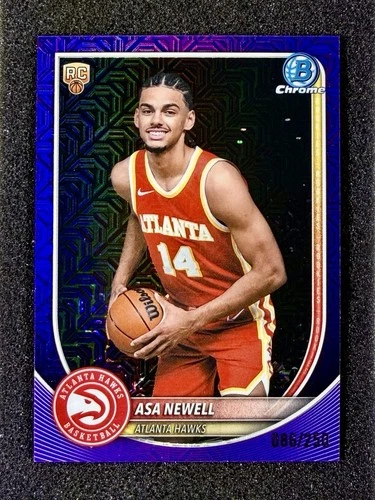 Topps 2025-26 Bowman Chrome Asa Newell RC Purple /250 #BCV-23 Hawks