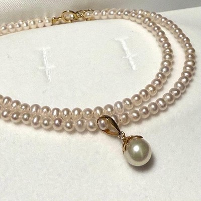 K18 Pearl Necklace Gold 8mm 43cm Accessory From Japan