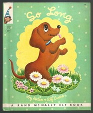 Vintage Children's Rand McNally Elf Book ~ SO LONG ~ Wiener Dog DACHSHUND