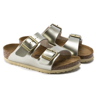 Birkenstock Arizona Kids Birko-Flor Electric Metallic Gold   schmale Sandalen 