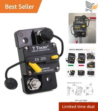 3/8" 200A DC Circuit Breaker Waterproof Marine RV Car Auto Solar Battery