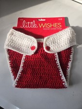 Little WISHES Christmas CROCHET DIAPER COVER - One Size Fits Most
