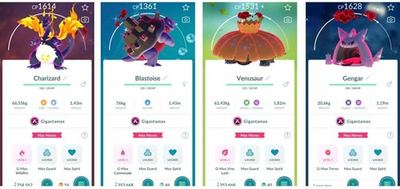 #ad Pokémon Go Shiny Charizard Gengar Blastoise Venusaur Gigantamax Mini PTC $2.90