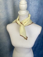 New Old Stock Vintage 1970s Square Women  s Scarf Or Pocket Square Yellow 22x22  