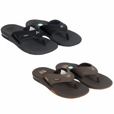Reef Fanning Men's Flip Flops Sandals Bottle Opener Black Brown Size 8-13