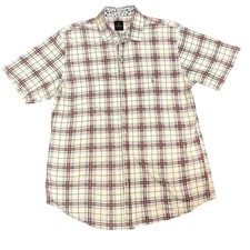 TaylorByrd Collections Men's Pink Blue Plaid Button Down Short Sleeve Shirt Sz L