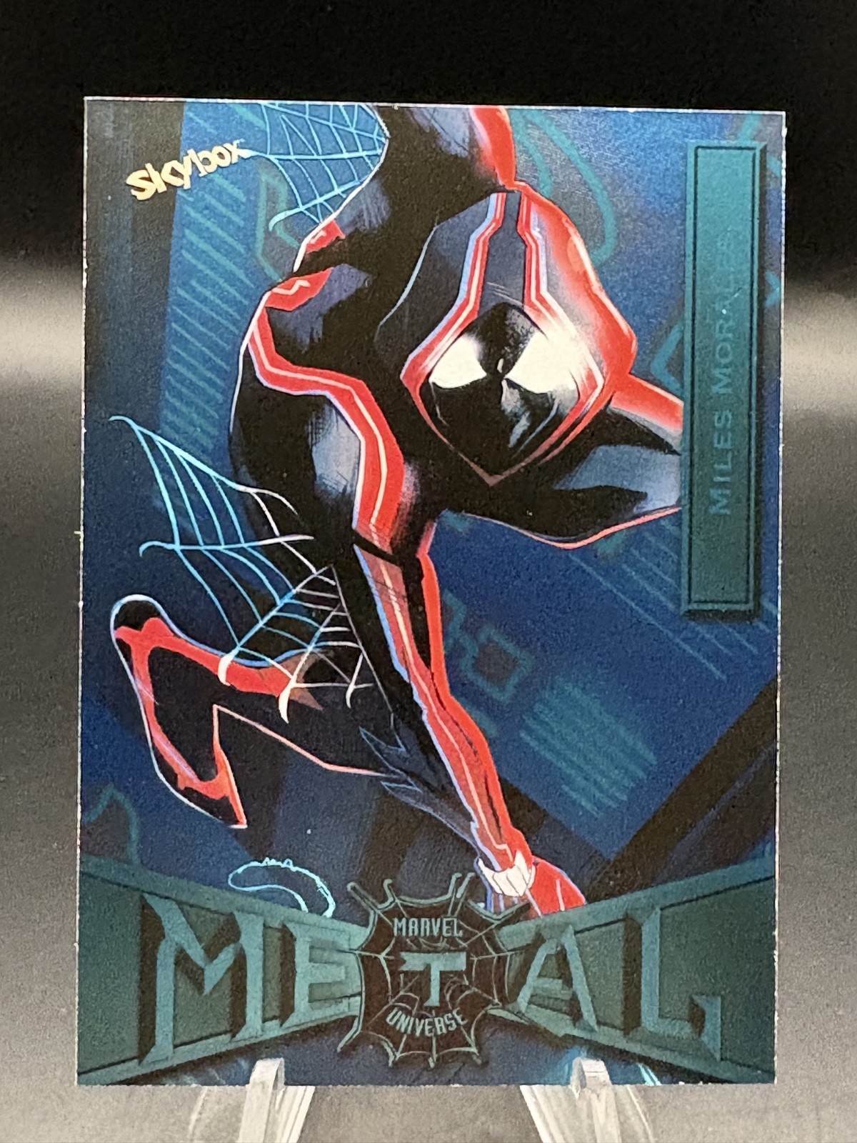 2021 Marvel Metal Universe Spider-Man Turquoise Light FX #52 Miles Morales 16/50
