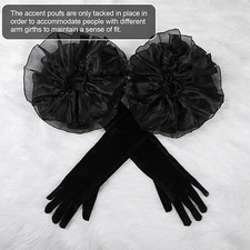 Split Finger Plush Gloves with Ruffle Design Elbow Length for Women Formal Use