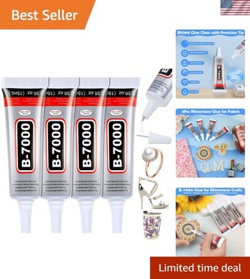 B7000 Glue Clear for Rhinestones, 4pcs 15mL Strong Adhesive B-7000 Jewelry Be...