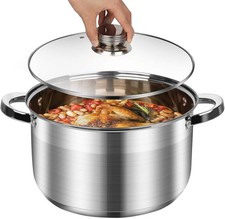 10-Quart Stainless Steel Stockpot W/ Lid – Heavy Duty Soup Pot Pasta Boiling &