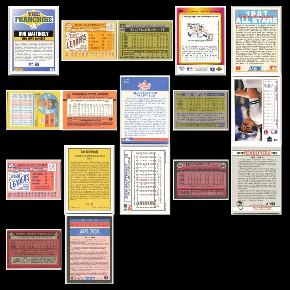 Don Mattingly Lot 17 Baseball Cards 1991 Score New York Yankees Set Collection - Image 2 of 4