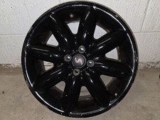 1x GLOSS BLACK GENUINE CONICAL SPOKE MINI COOPER S ONE 17" ALLOY WHEEL 