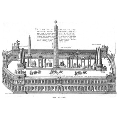 Brambilla Roman Circus Maximus Hippodrom Gravur Leinwand Wandbild Kunstdruck Poster