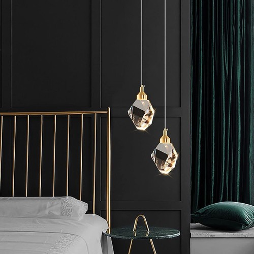Modern Crystal Pendant Light, 3-Color LED Crystal Pendant Light, Adjustable H... - Picture 2 of 7