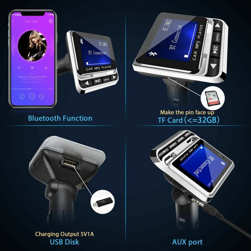Wireless Car FM Transmitter Aux USB Charger Hands-Free Call 1.4 inch - Picture 4 of 11