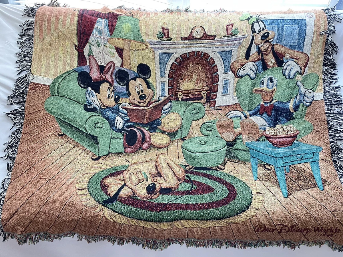 Disney Mickey Mouse 59x50 Tapestry Throw Blanket, Fireplace Pluto Donald  Mickey | eBay